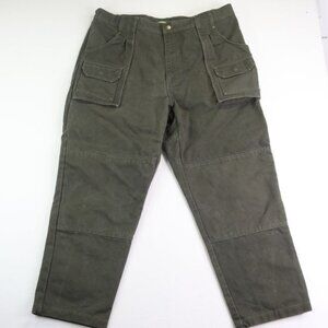 Cabela's Pants Mens 44 Reg (Fits 42x30.25) Green Double Knee Outdoor Workwear